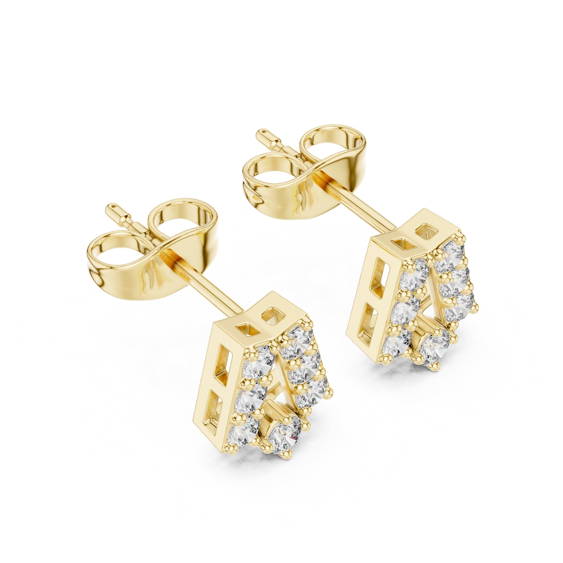 Round Cluster Lab Grown Diamond Earrings