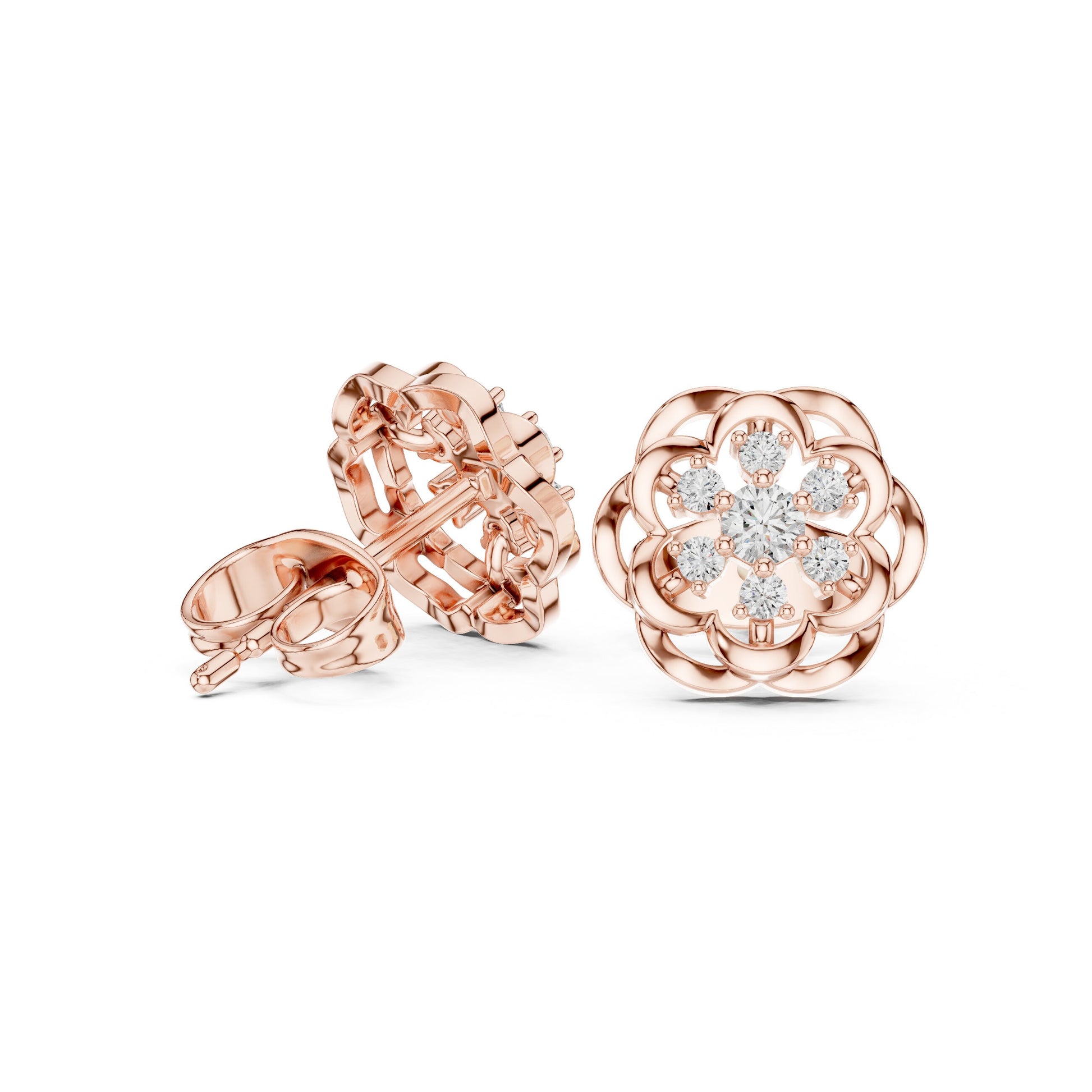 Round Stud Lab Grown Diamond Earrings