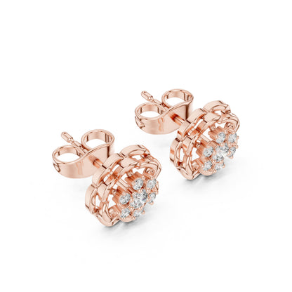 Round Stud Lab Grown Diamond Earrings