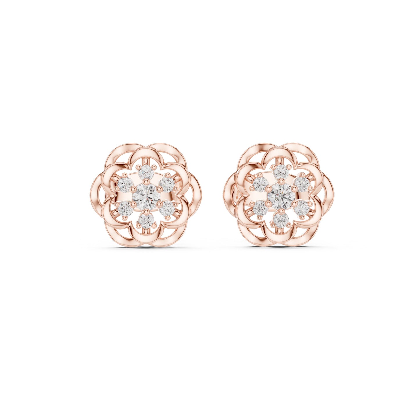 Round Stud Lab Grown Diamond Earrings