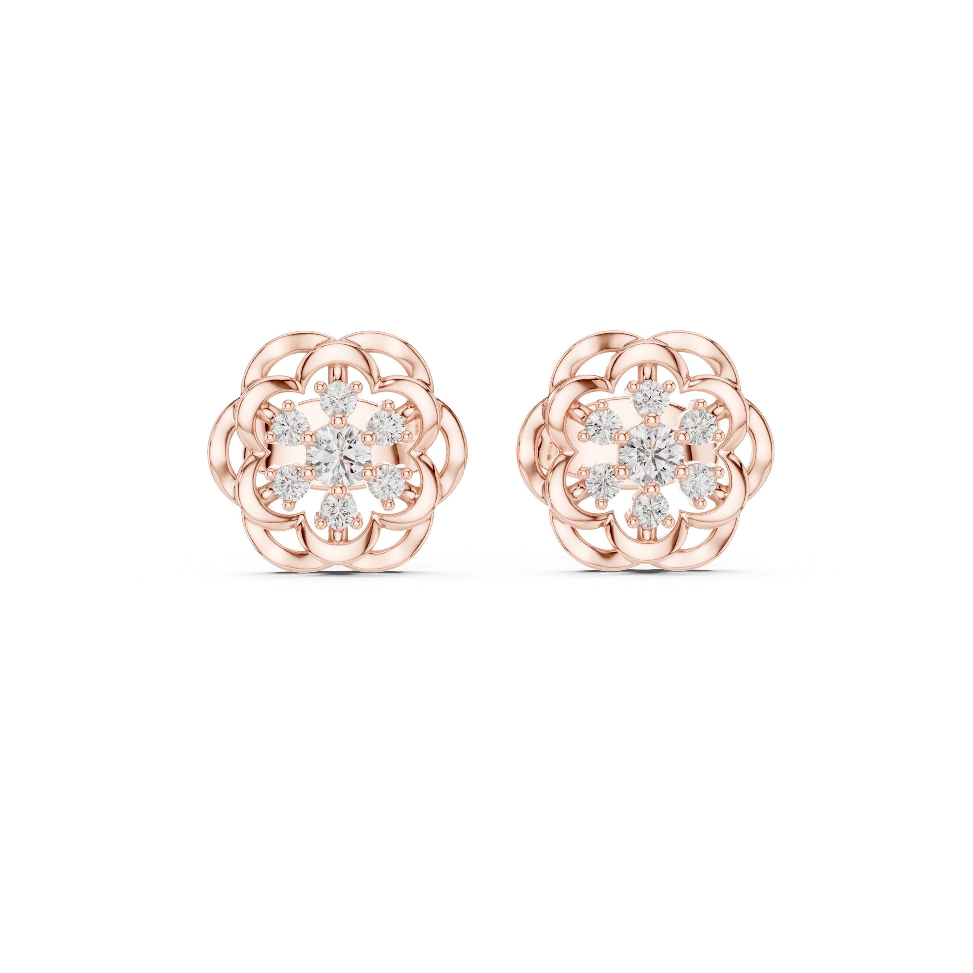Round Stud Lab Grown Diamond Earrings