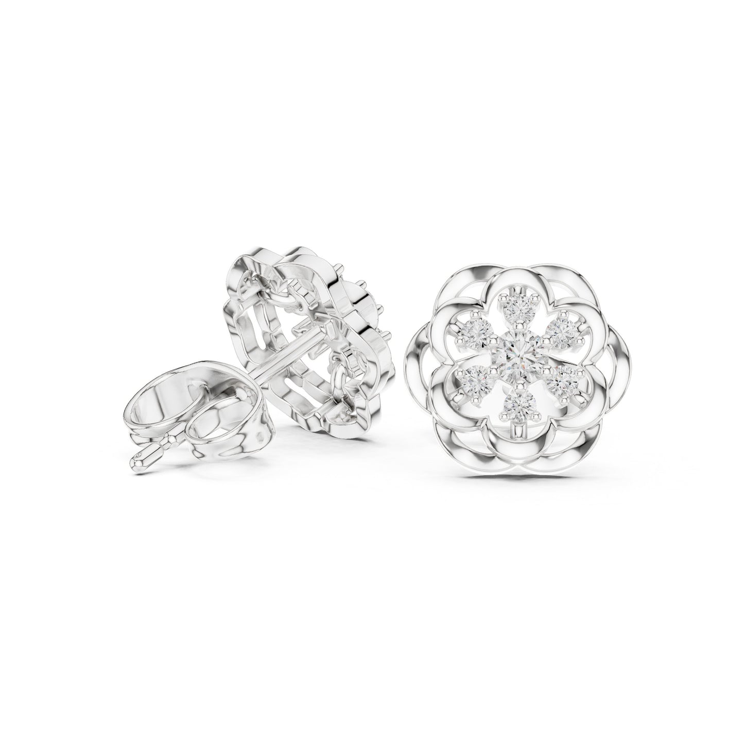 Round Stud Lab Grown Diamond Earrings