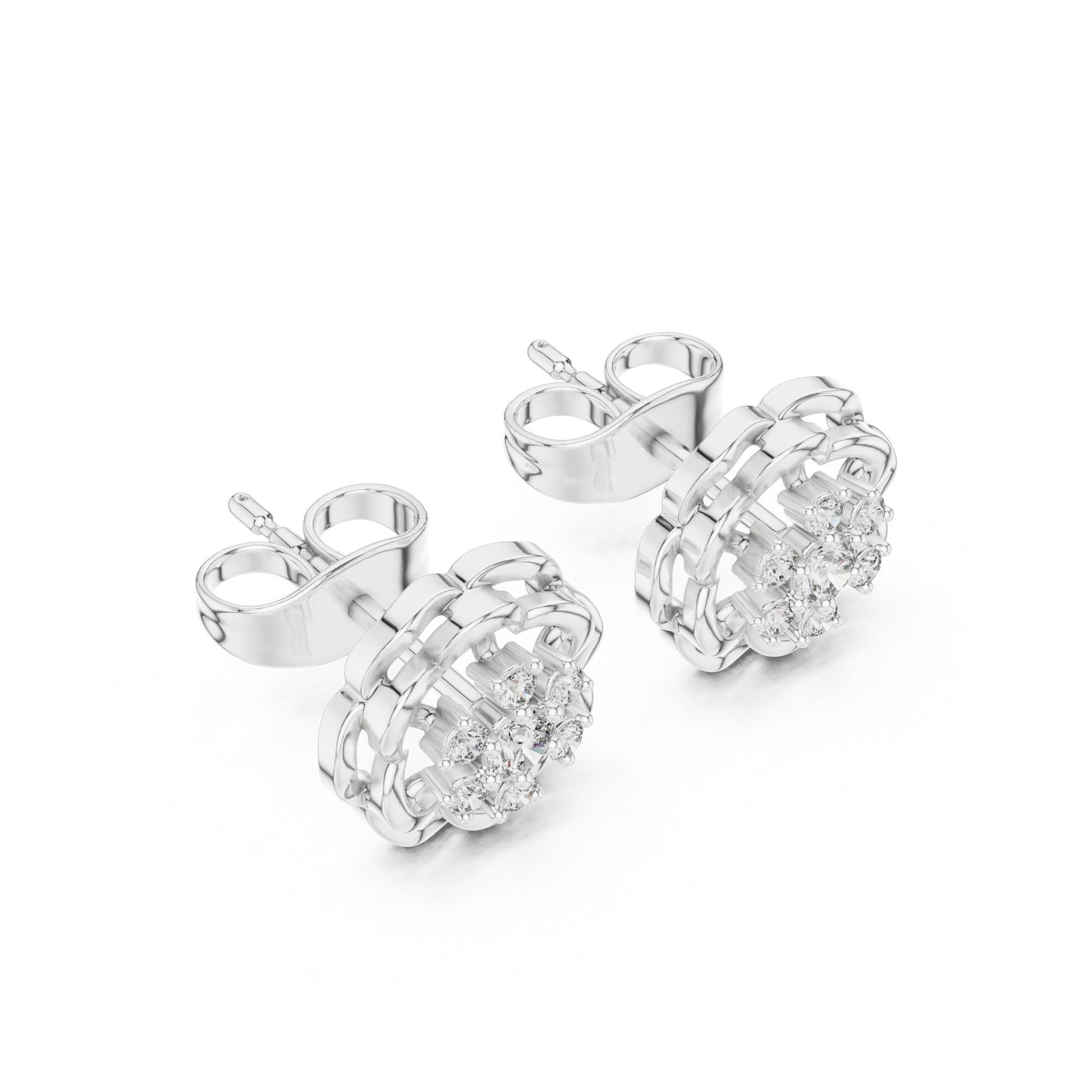 Round Stud Lab Grown Diamond Earrings