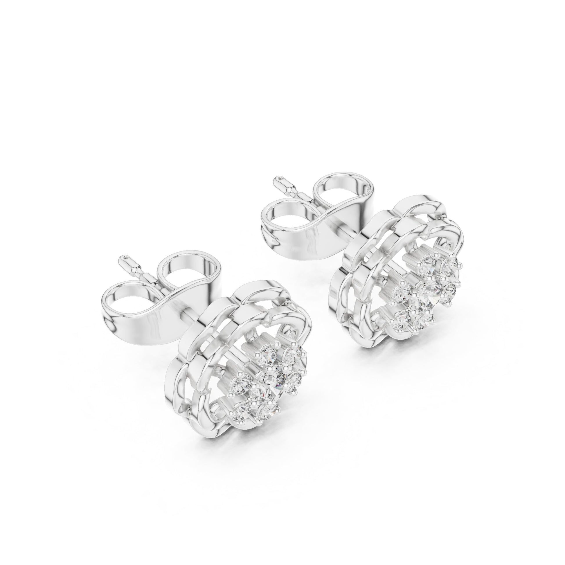Round Stud Lab Grown Diamond Earrings