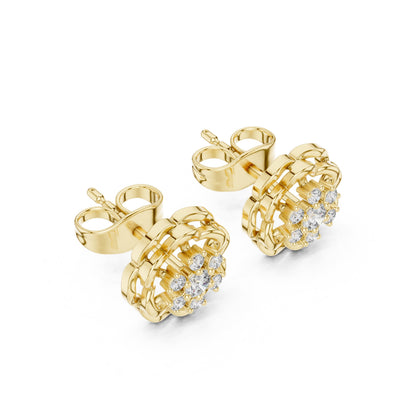 Round Stud Lab Grown Diamond Earrings