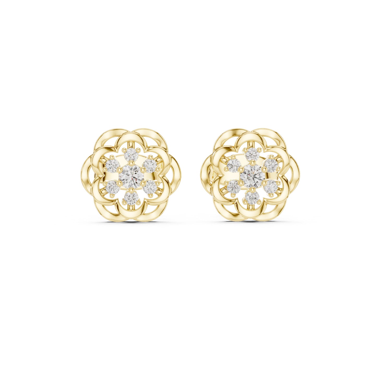 Round Stud Lab Grown Diamond Earrings