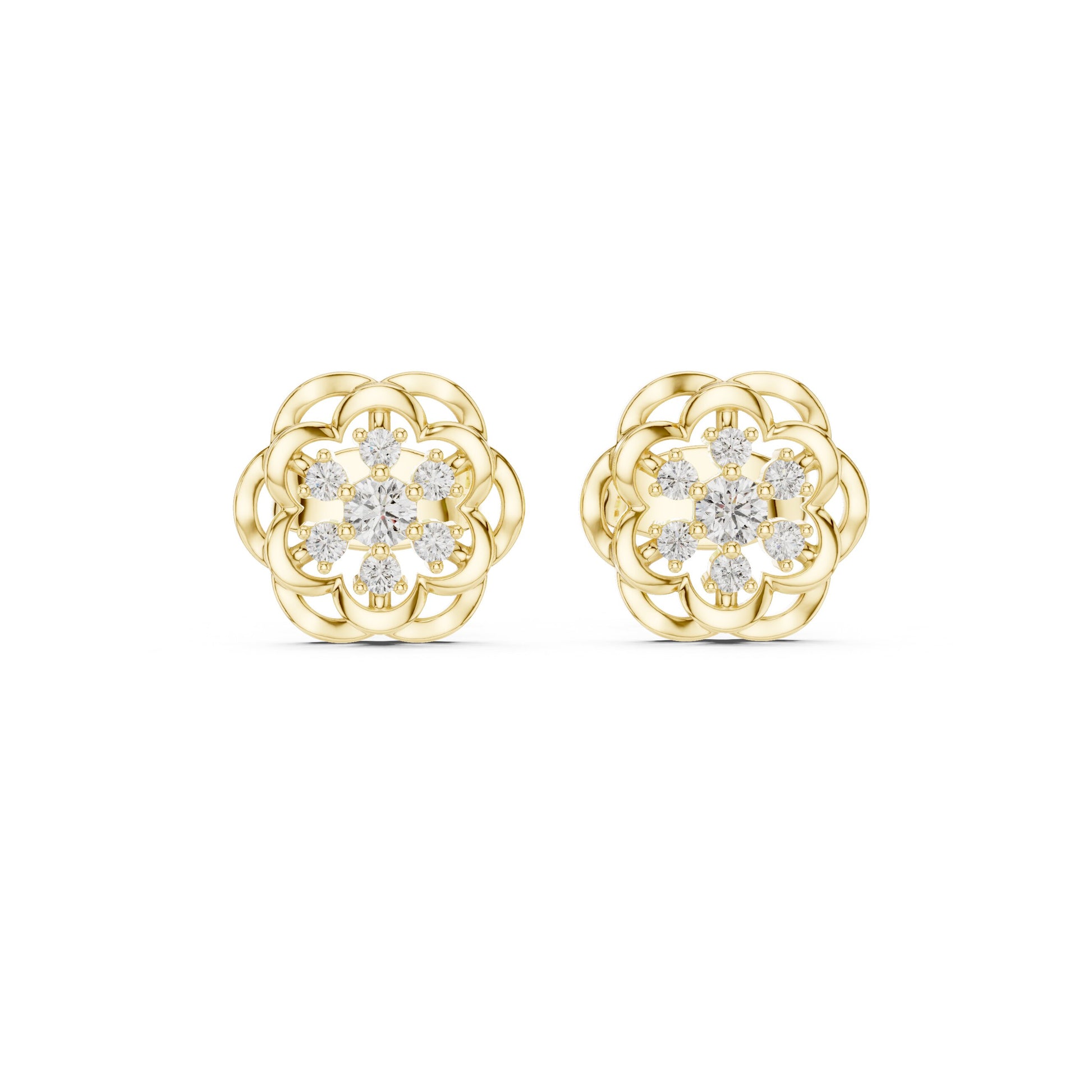 Round Stud Lab Grown Diamond Earrings