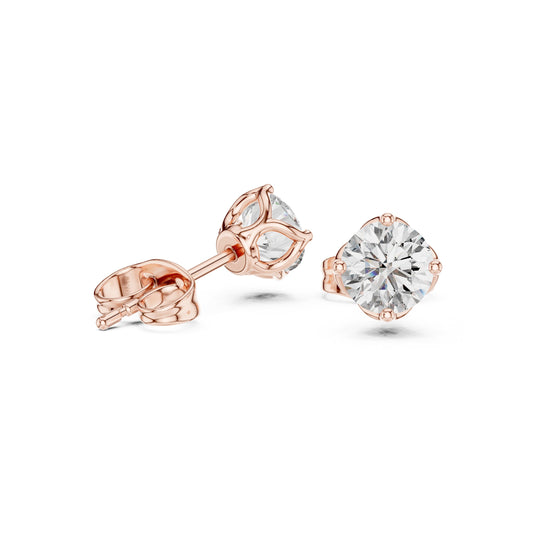 Round Stud Lab Grown Diamond Earrings