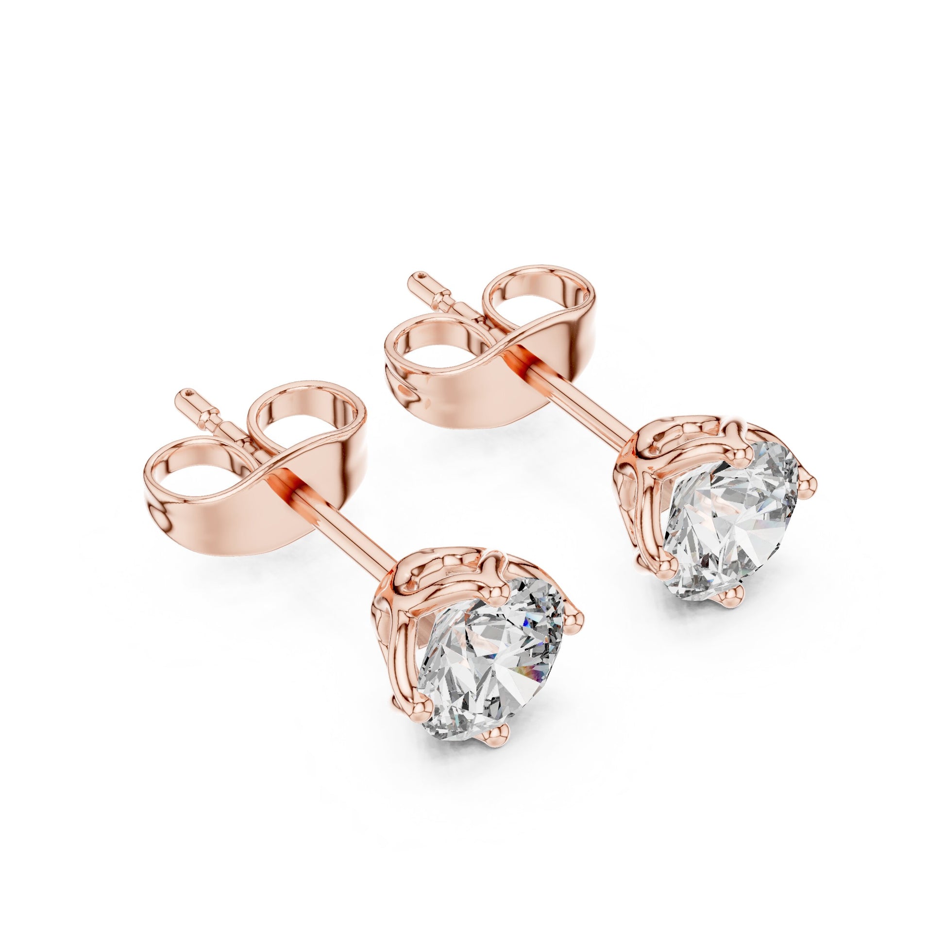 Round Stud Lab Grown Diamond Earrings