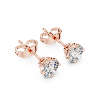 Round Stud Lab Grown Diamond Earrings