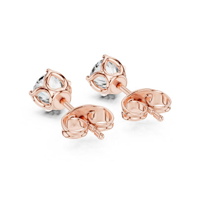Round Stud Lab Grown Diamond Earrings