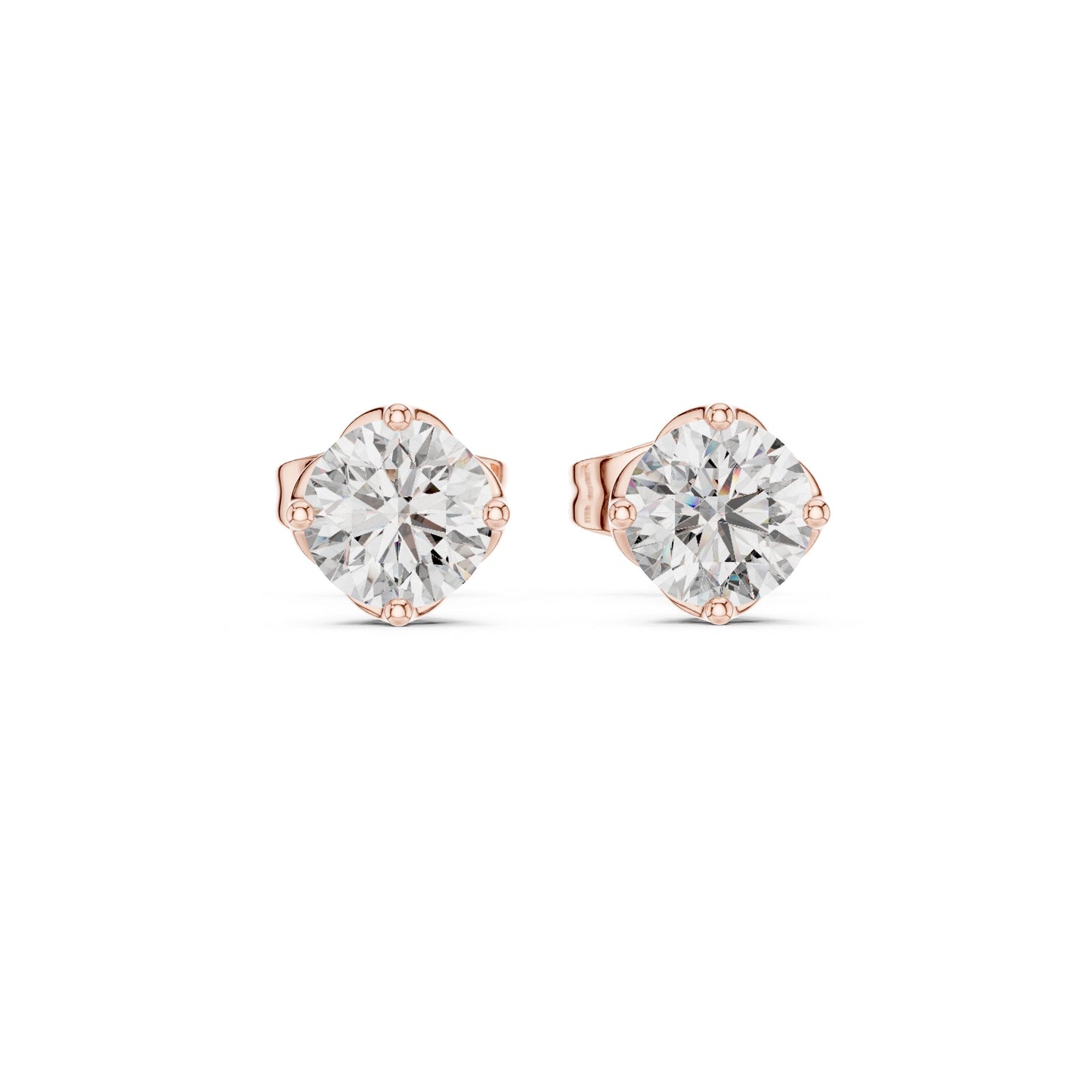 Round Stud Lab Grown Diamond Earrings