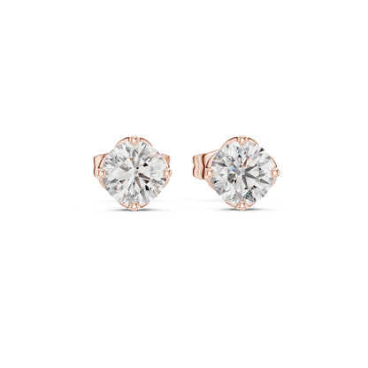 Round Stud Lab Grown Diamond Earrings