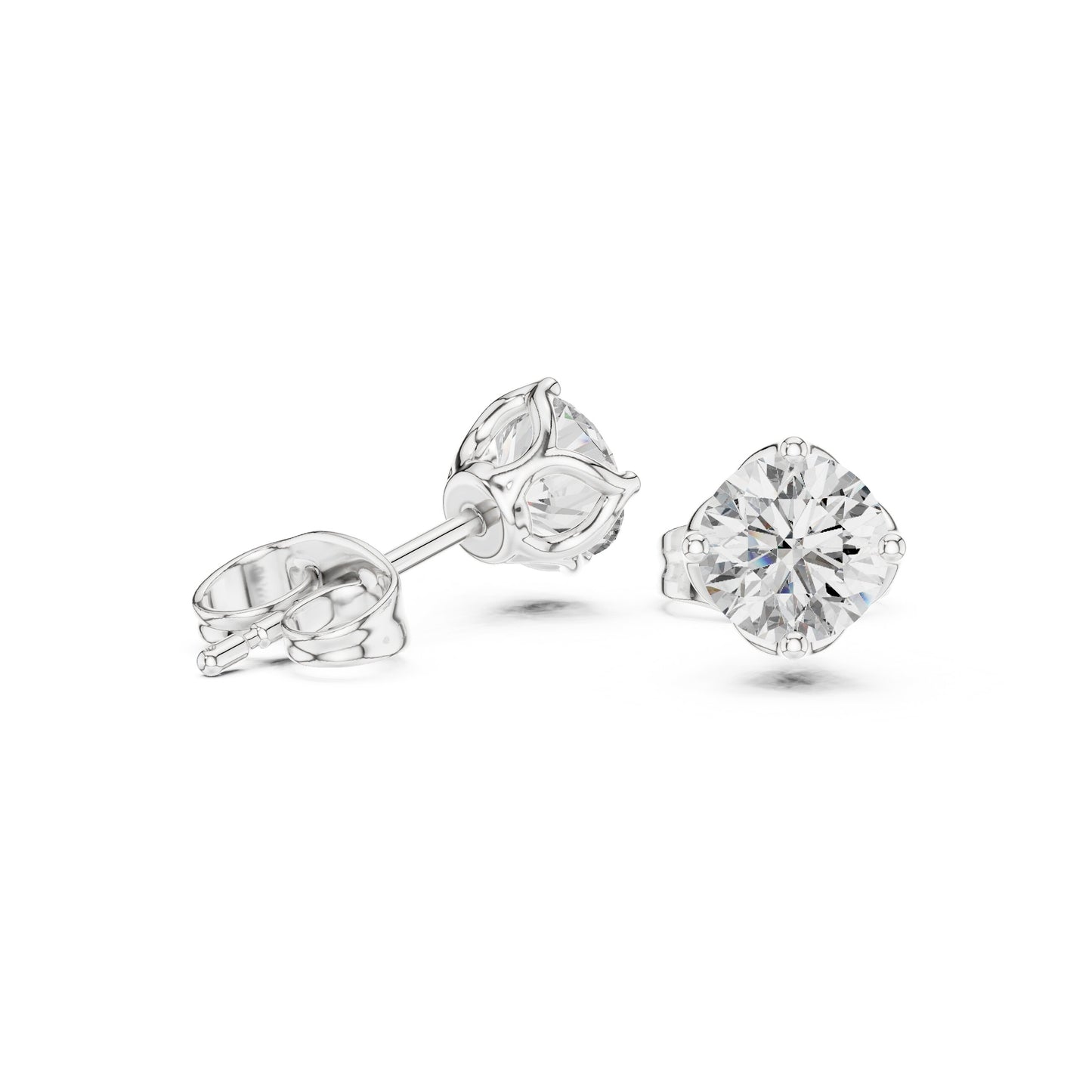 Round Stud Lab Grown Diamond Earrings