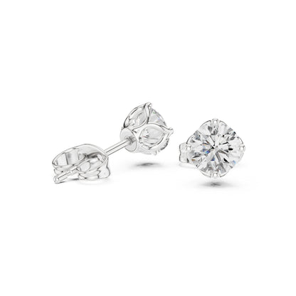 Round Stud Lab Grown Diamond Earrings