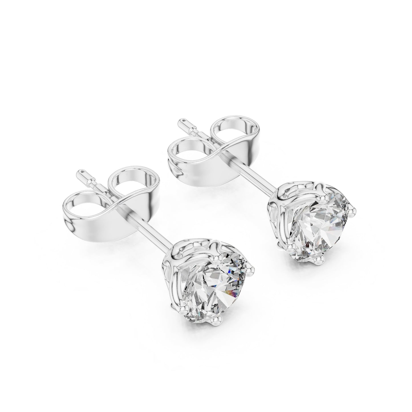 Round Stud Lab Grown Diamond Earrings