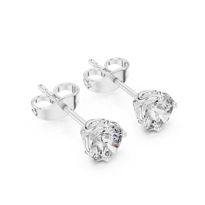Round Stud Lab Grown Diamond Earrings