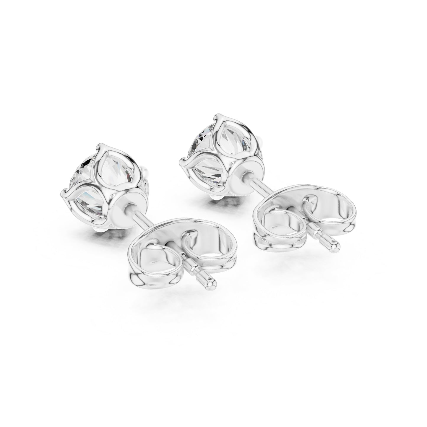 Round Stud Lab Grown Diamond Earrings