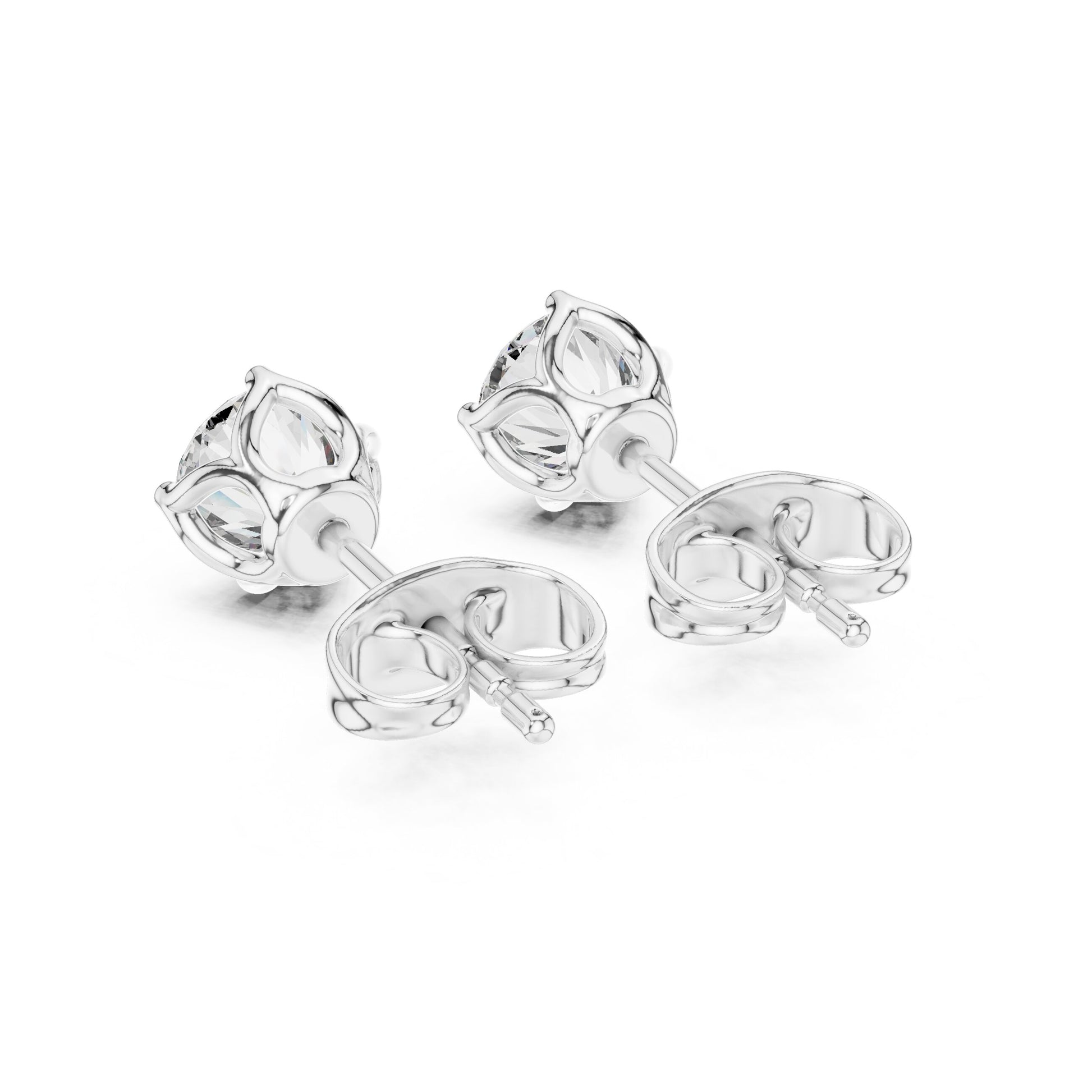 Round Stud Lab Grown Diamond Earrings
