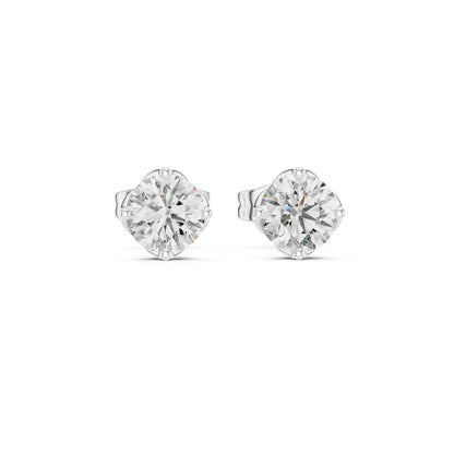 Round Stud Lab Grown Diamond Earrings