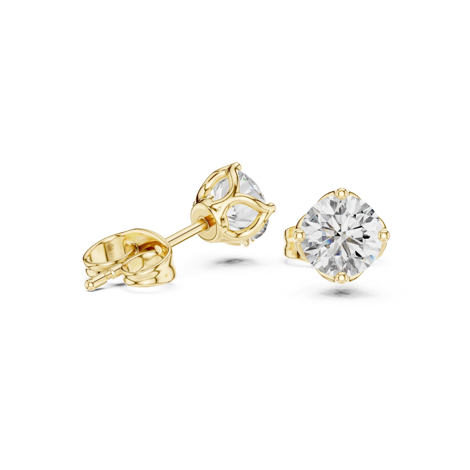 Round Stud Lab Grown Diamond Earrings