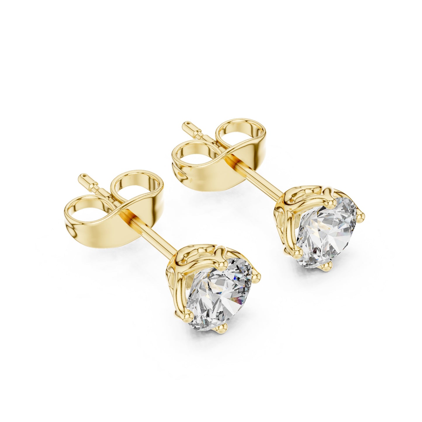 Round Stud Lab Grown Diamond Earrings