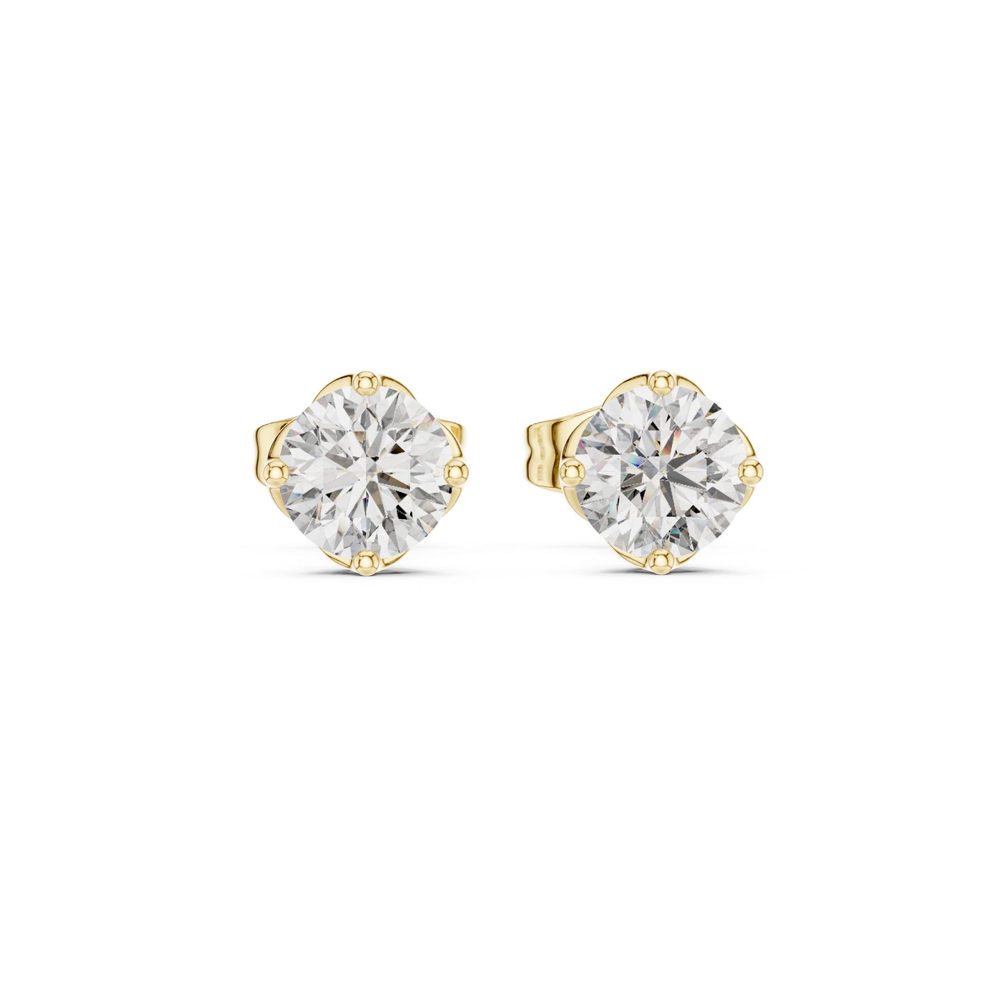 Round Stud Lab Grown Diamond Earrings