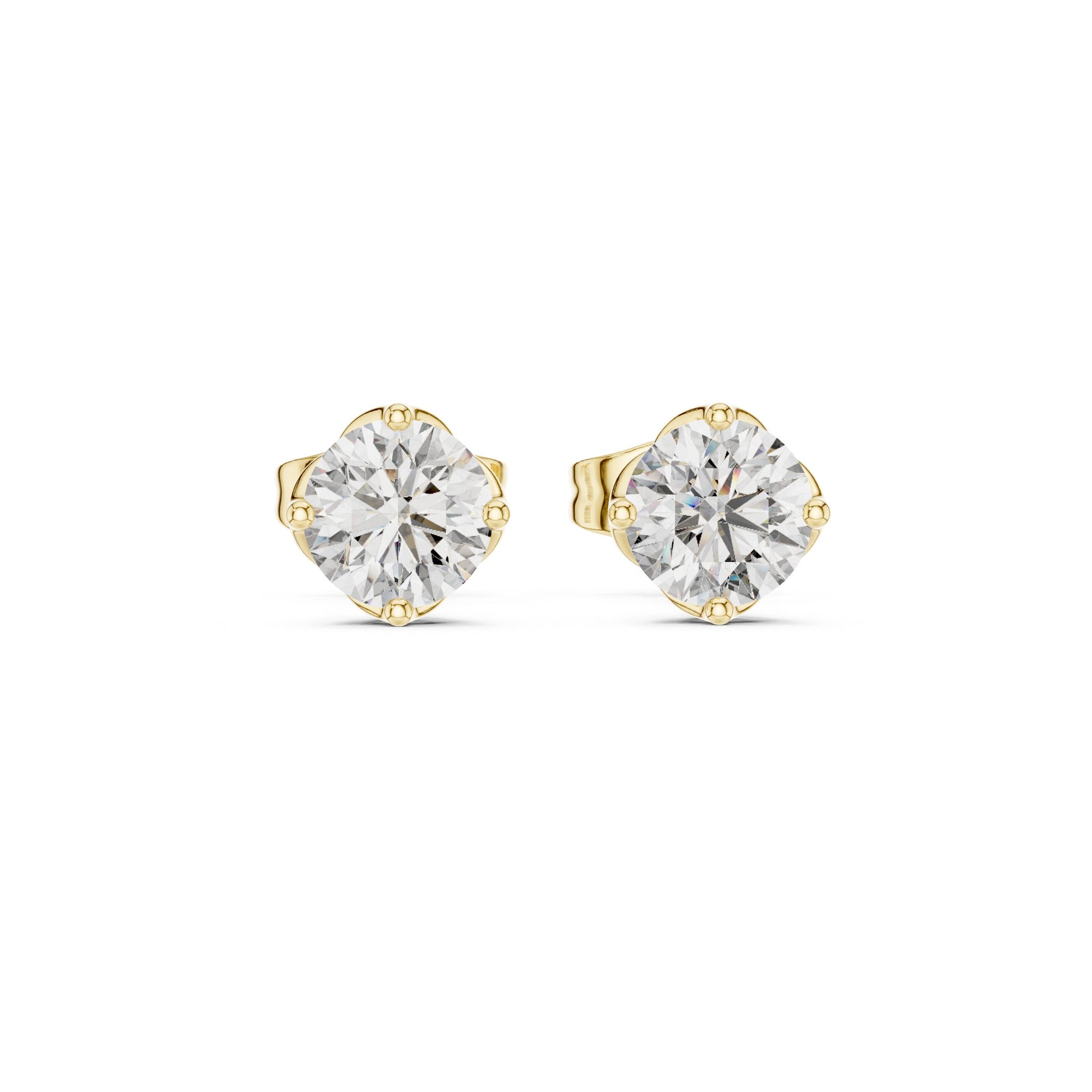 Round Stud Lab Grown Diamond Earrings