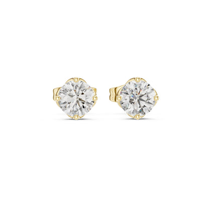 Round Stud Lab Grown Diamond Earrings