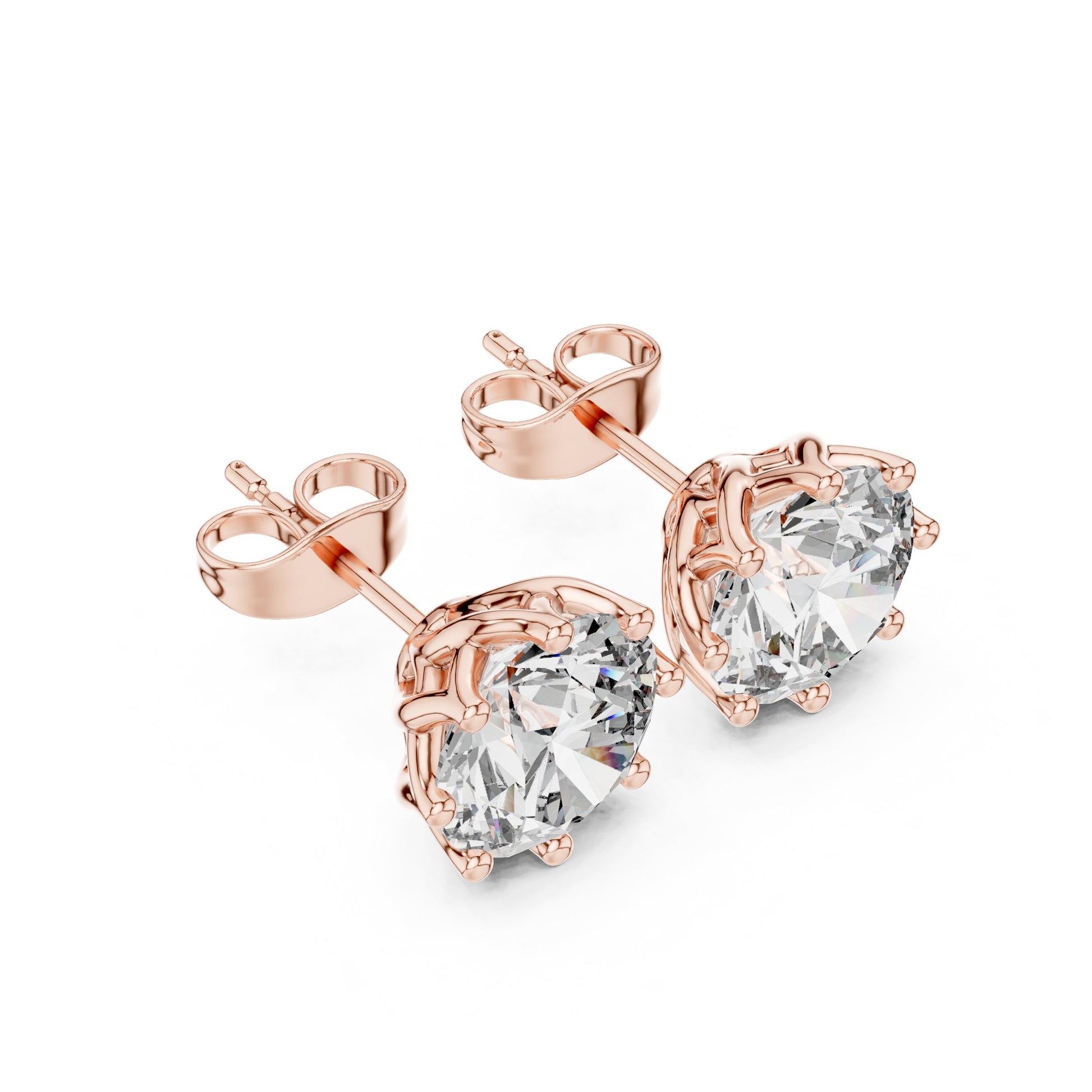 Round Stud Lab Grown Diamond Earrings