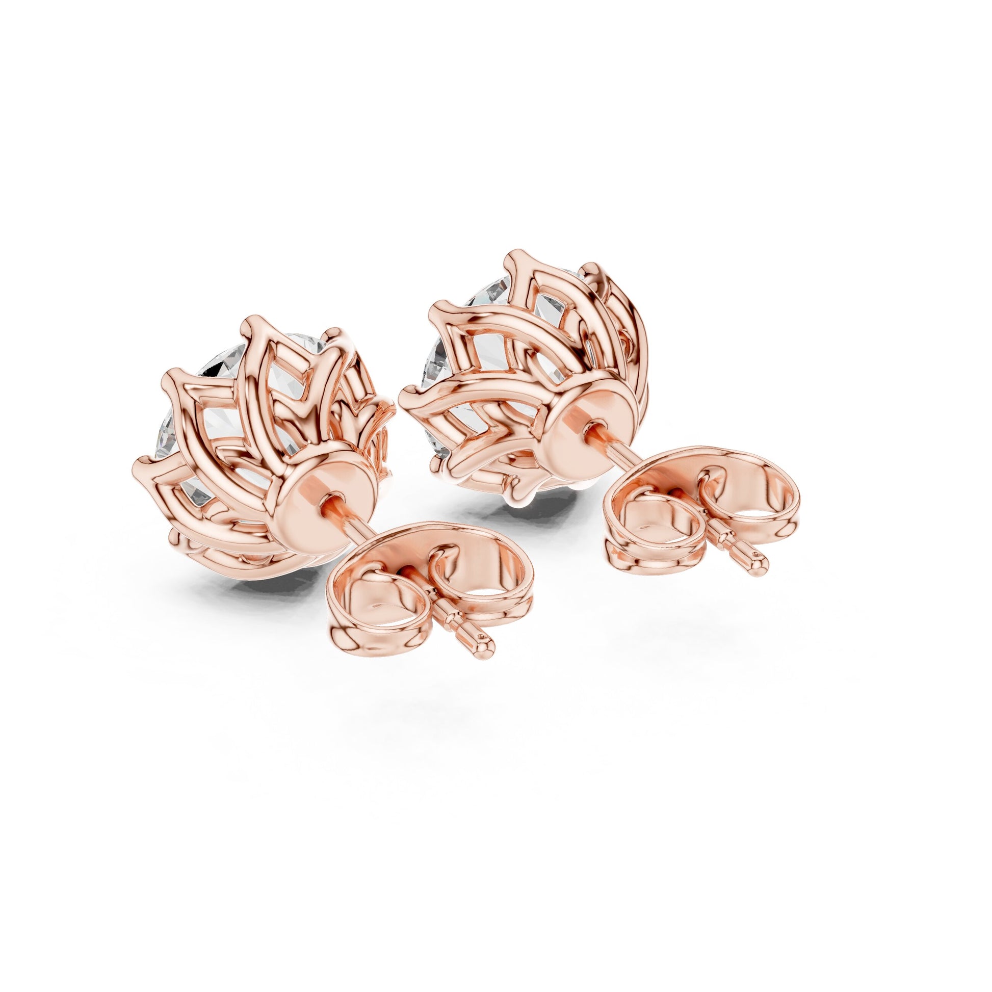 Round Stud Lab Grown Diamond Earrings