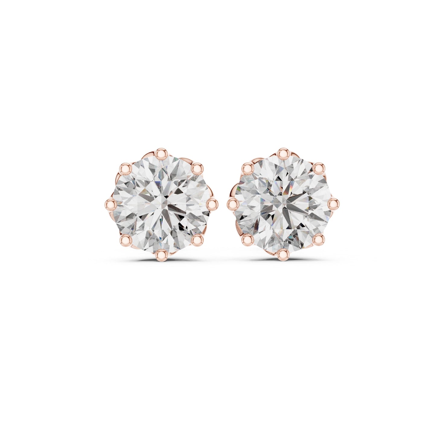 Round Stud Lab Grown Diamond Earrings