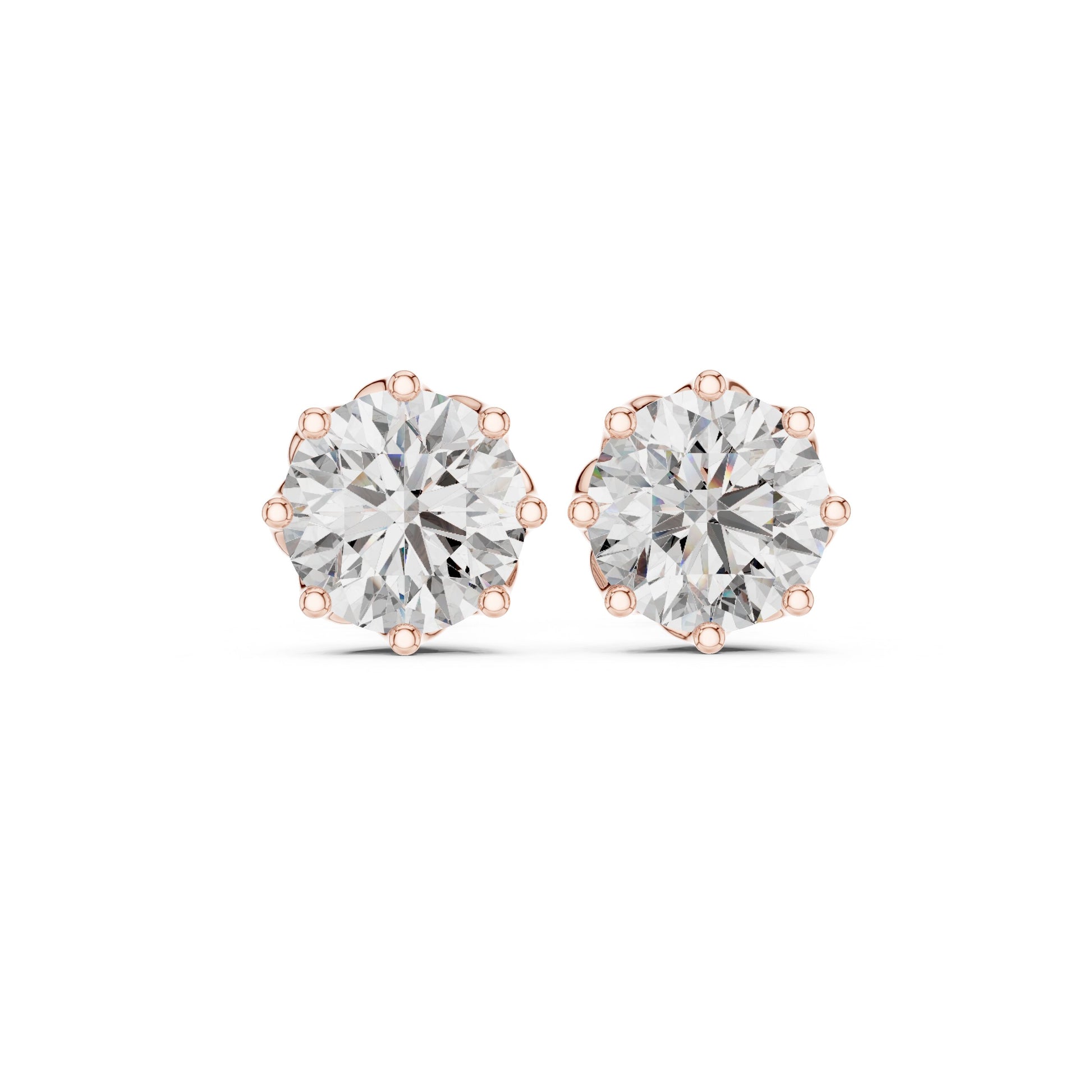 Round Stud Lab Grown Diamond Earrings