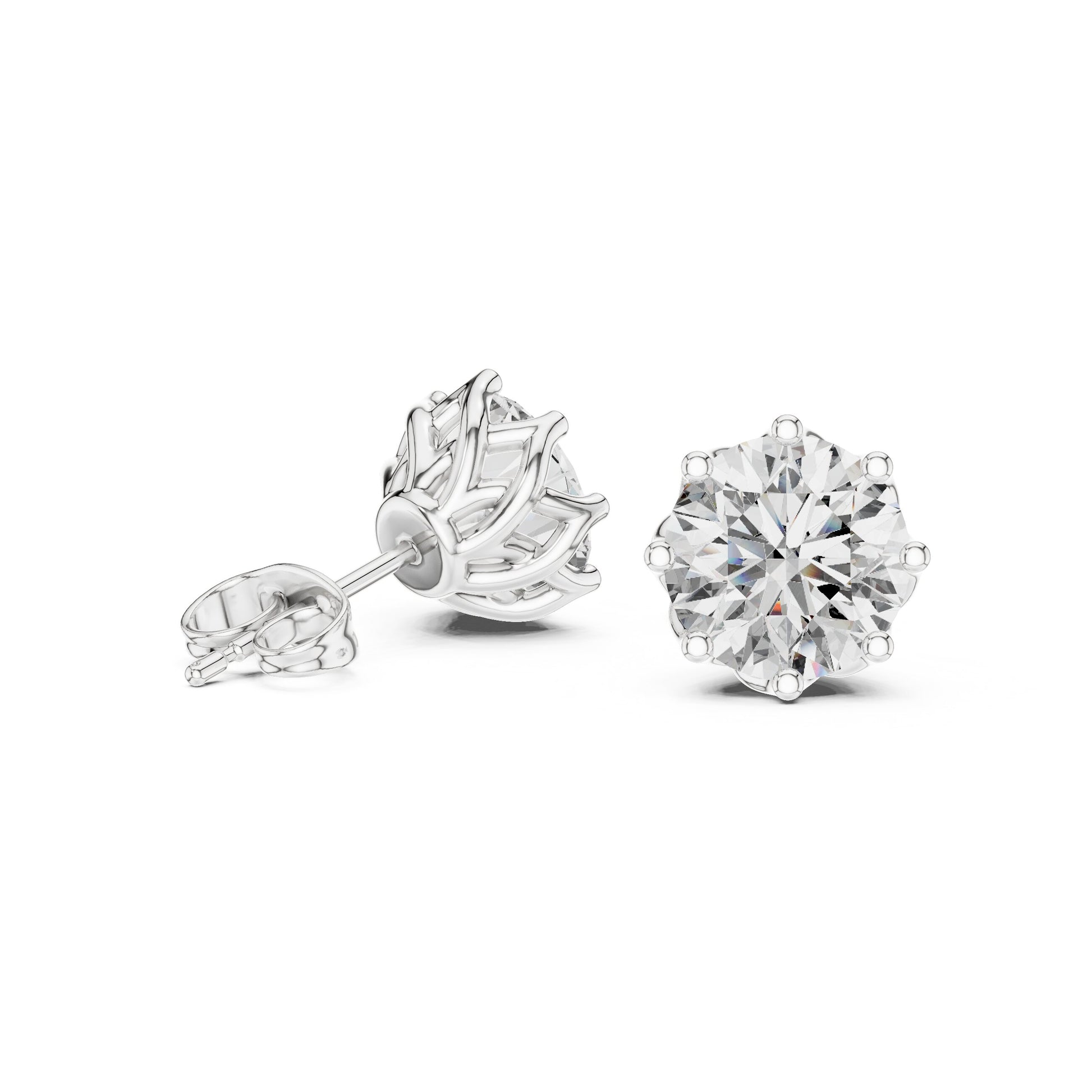 Round Stud Lab Grown Diamond Earrings