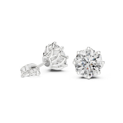 Round Stud Lab Grown Diamond Earrings