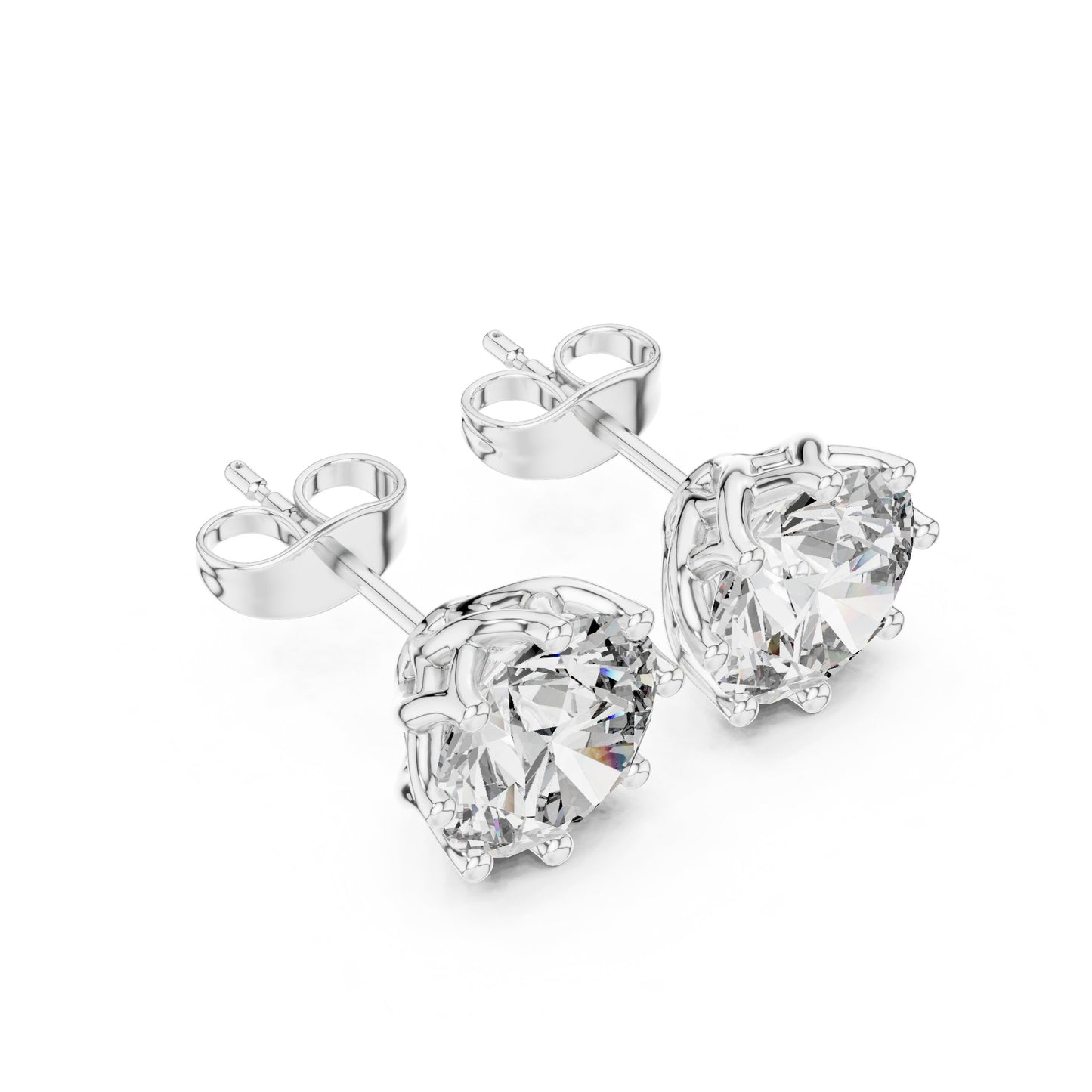 Round Stud Lab Grown Diamond Earrings