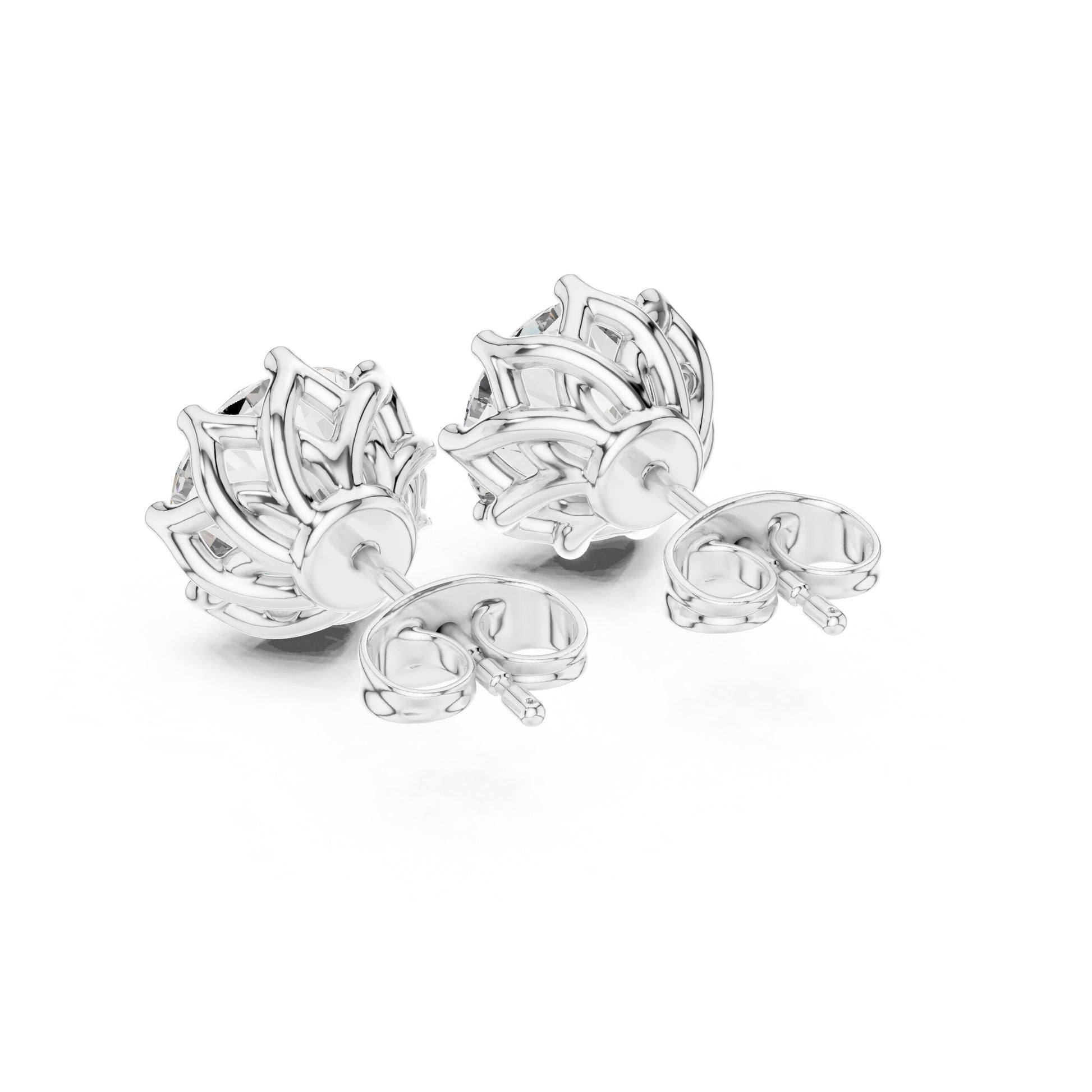 Round Stud Lab Grown Diamond Earrings