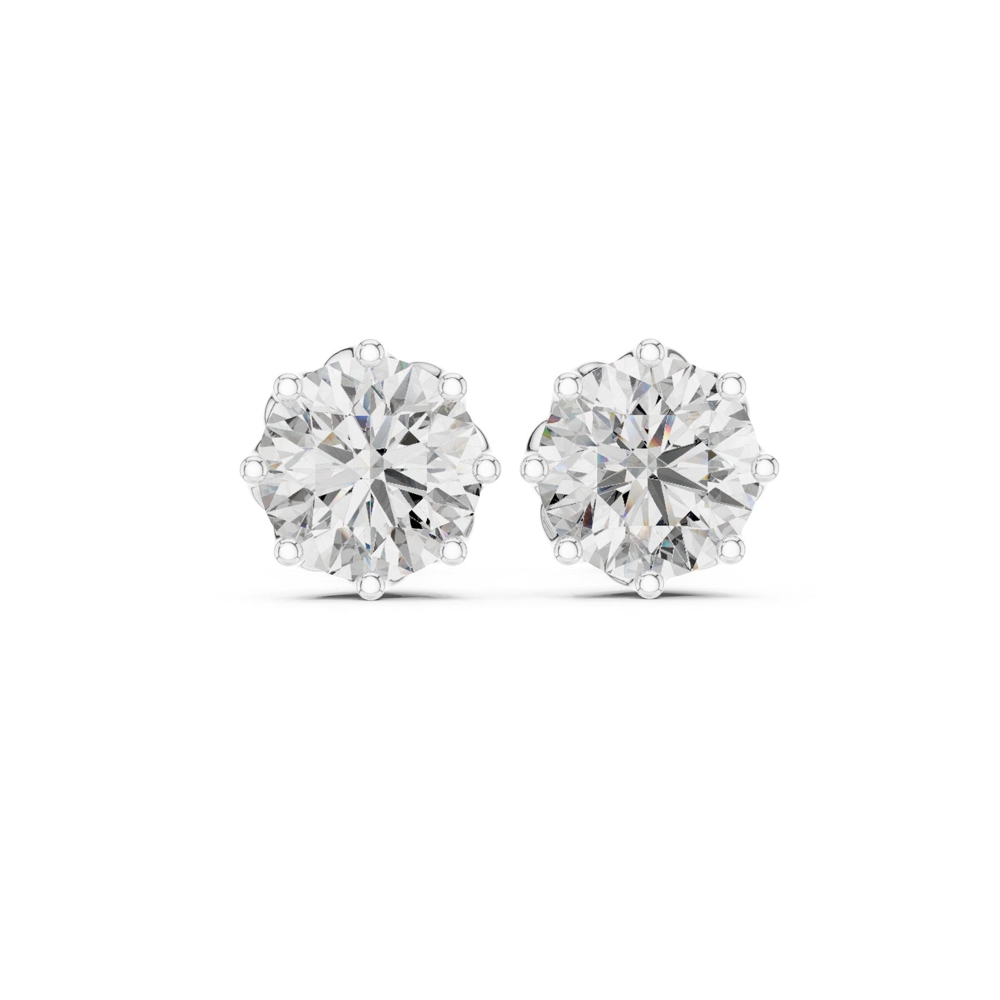 Round Stud Lab Grown Diamond Earrings