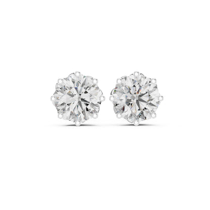 Round Stud Lab Grown Diamond Earrings