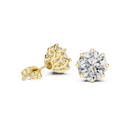 Round Stud Lab Grown Diamond Earrings