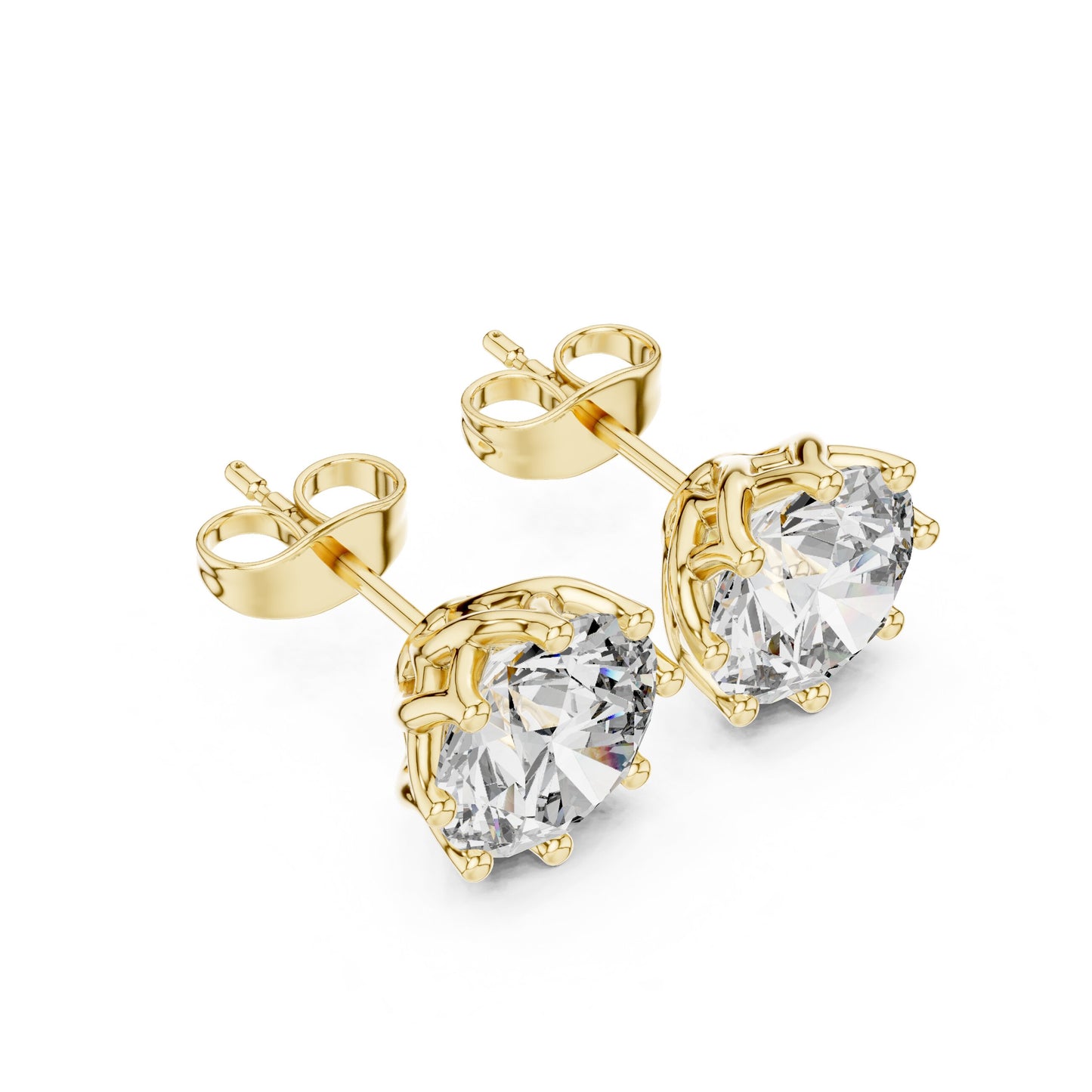 Round Stud Lab Grown Diamond Earrings