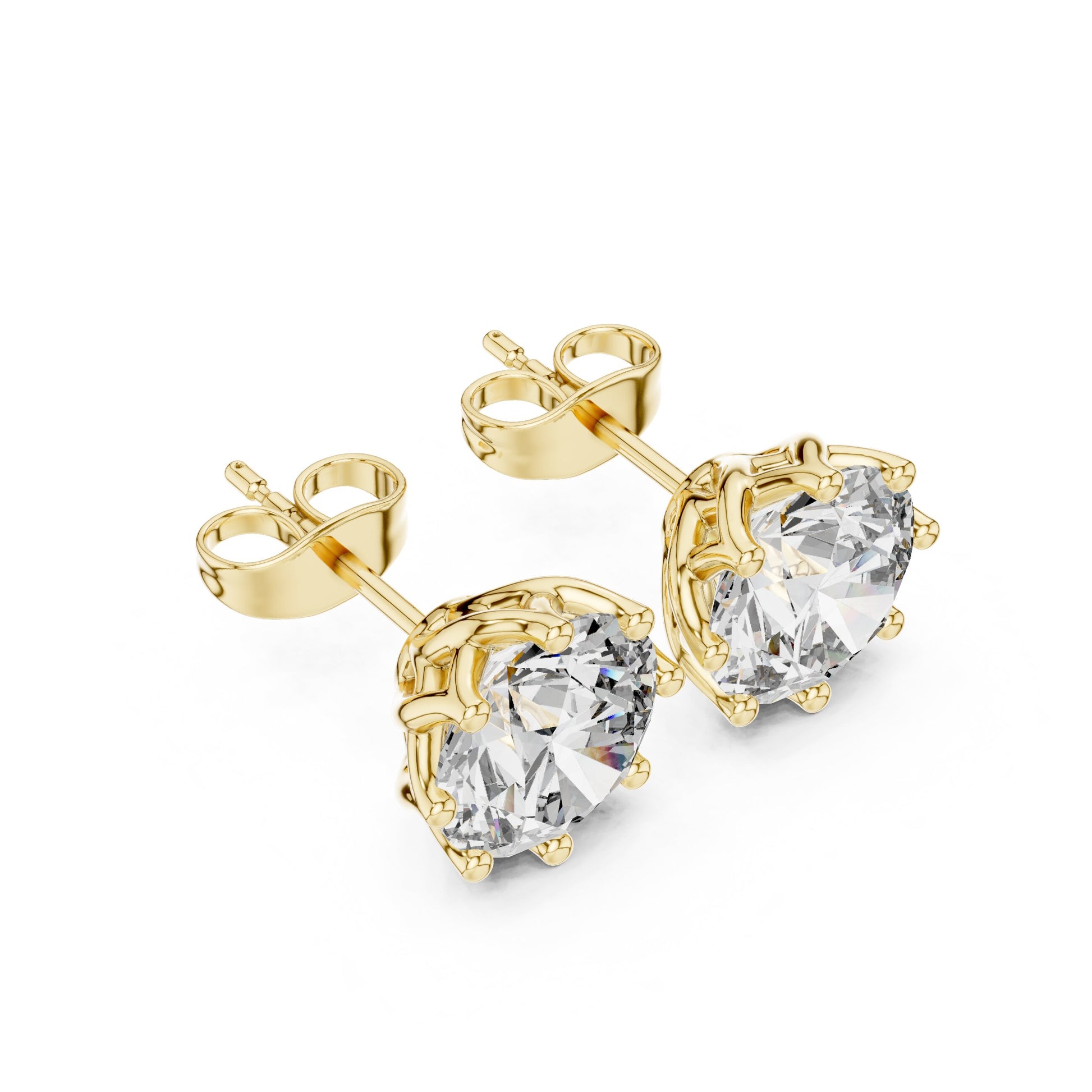 Round Stud Lab Grown Diamond Earrings