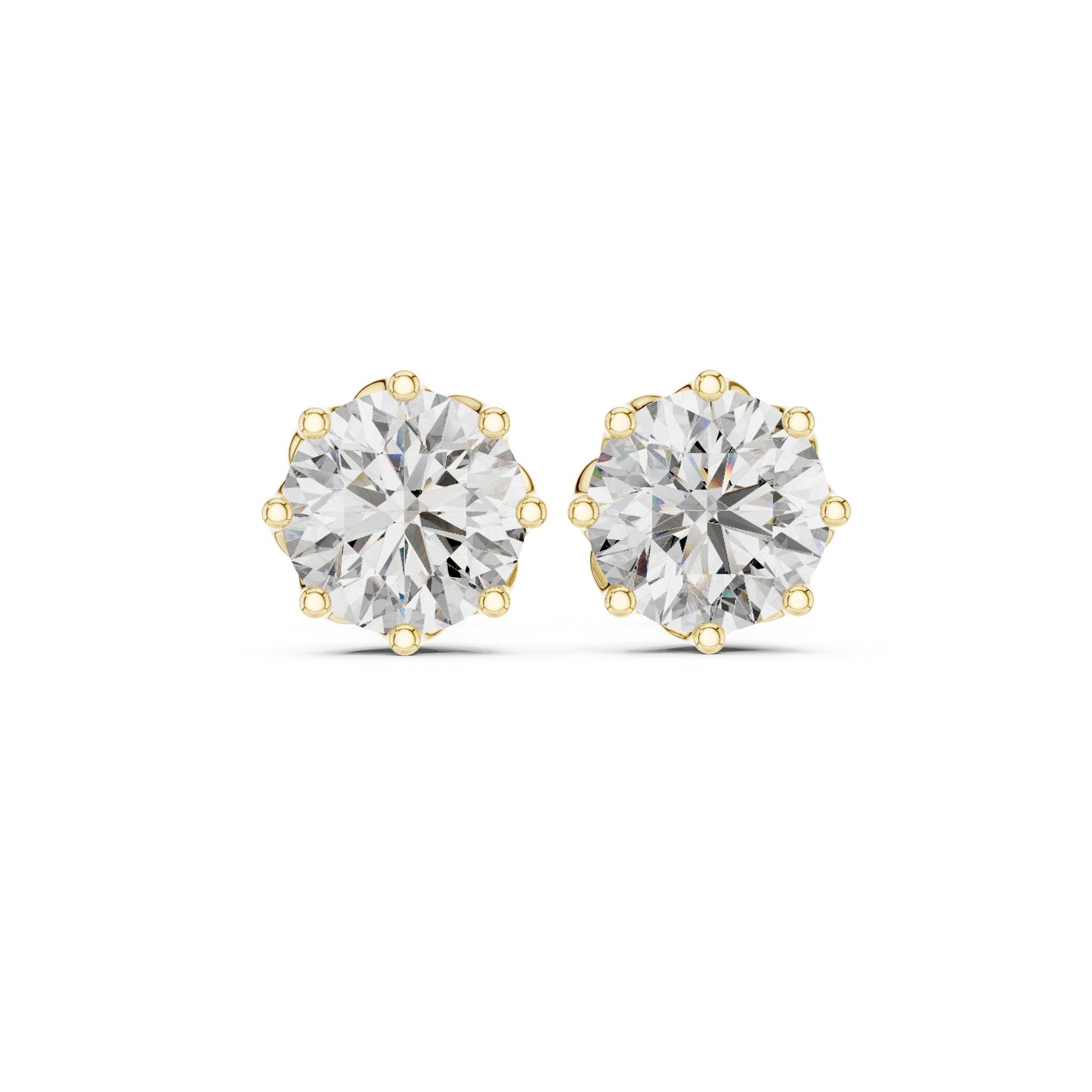 Round Stud Lab Grown Diamond Earrings