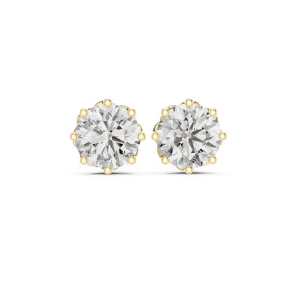 Round Stud Lab Grown Diamond Earrings