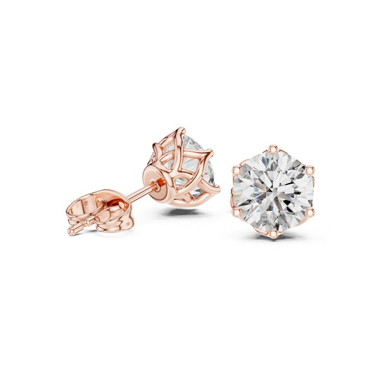 Round Stud Lab Grown Diamond Earrings