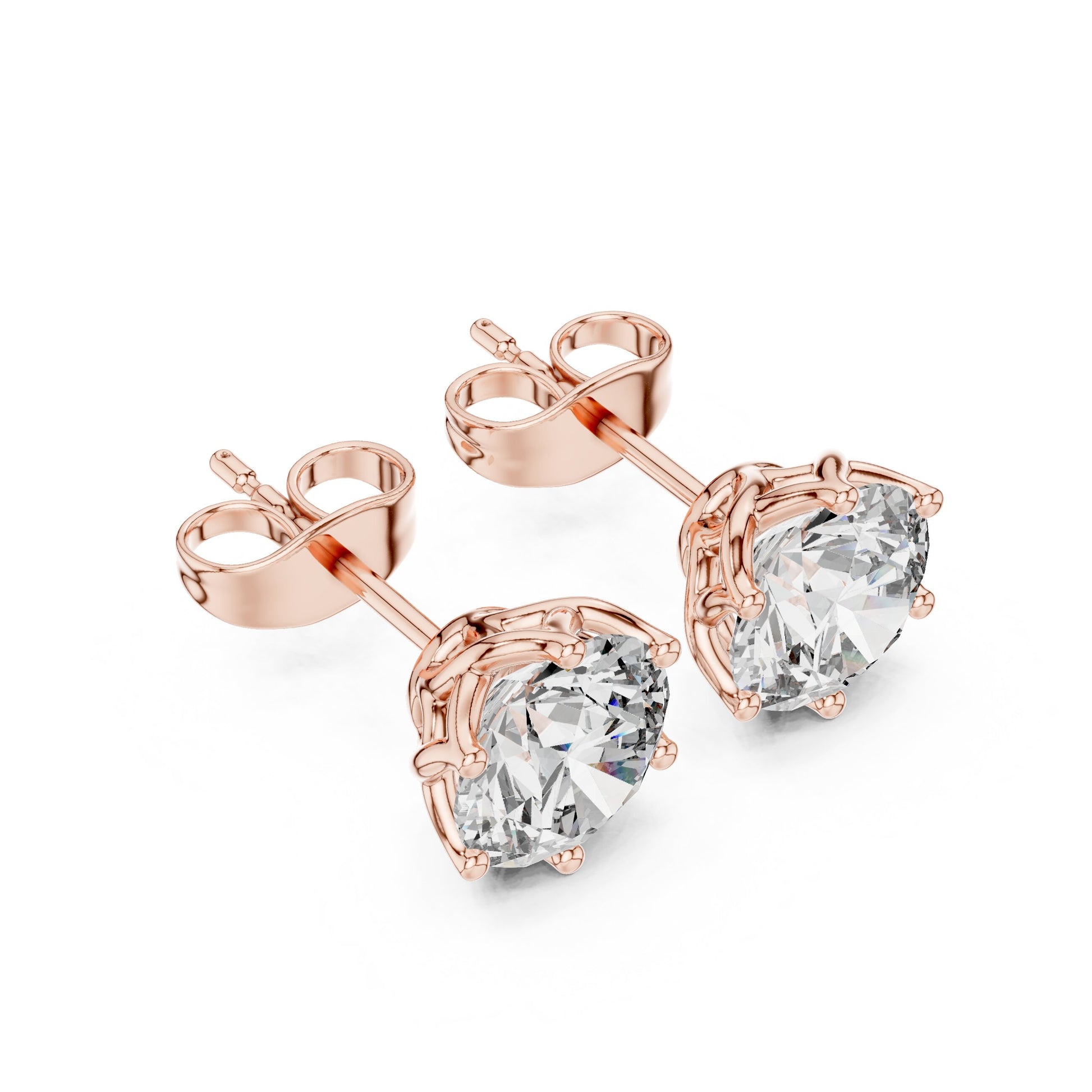 Round Stud Lab Grown Diamond Earrings