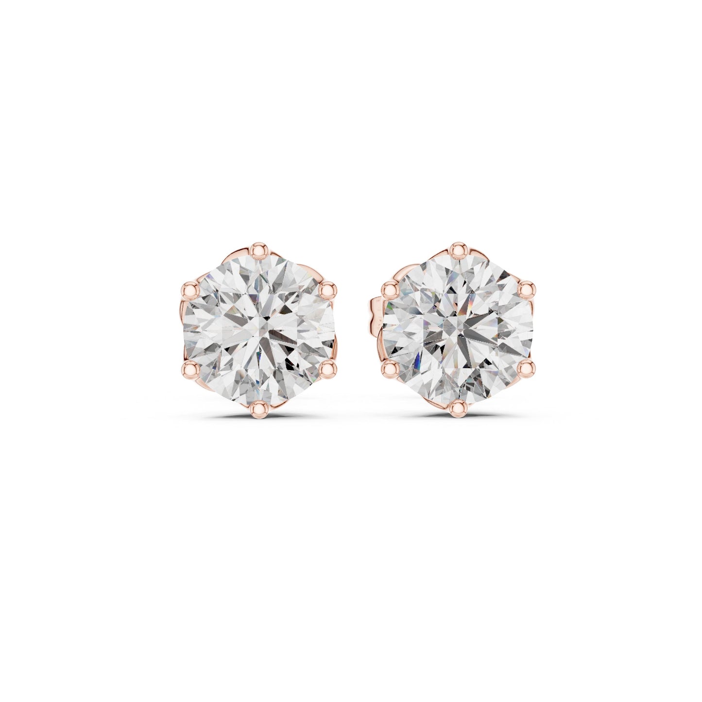 Round Stud Lab Grown Diamond Earrings
