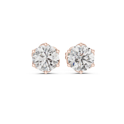 Round Stud Lab Grown Diamond Earrings