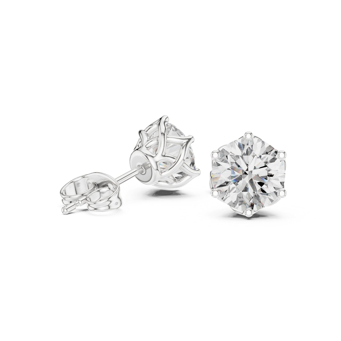 Round Stud Lab Grown Diamond Earrings