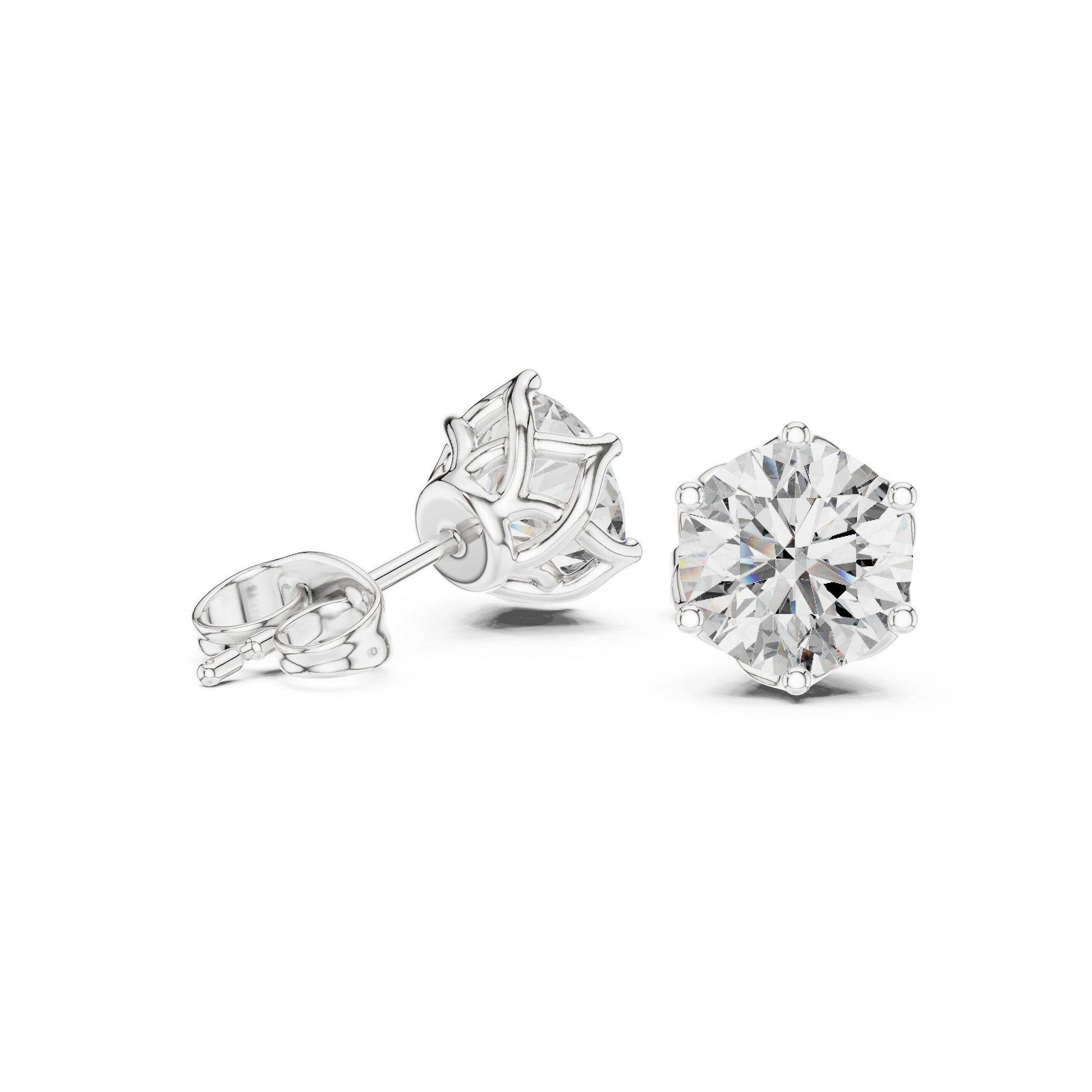Round Stud Lab Grown Diamond Earrings